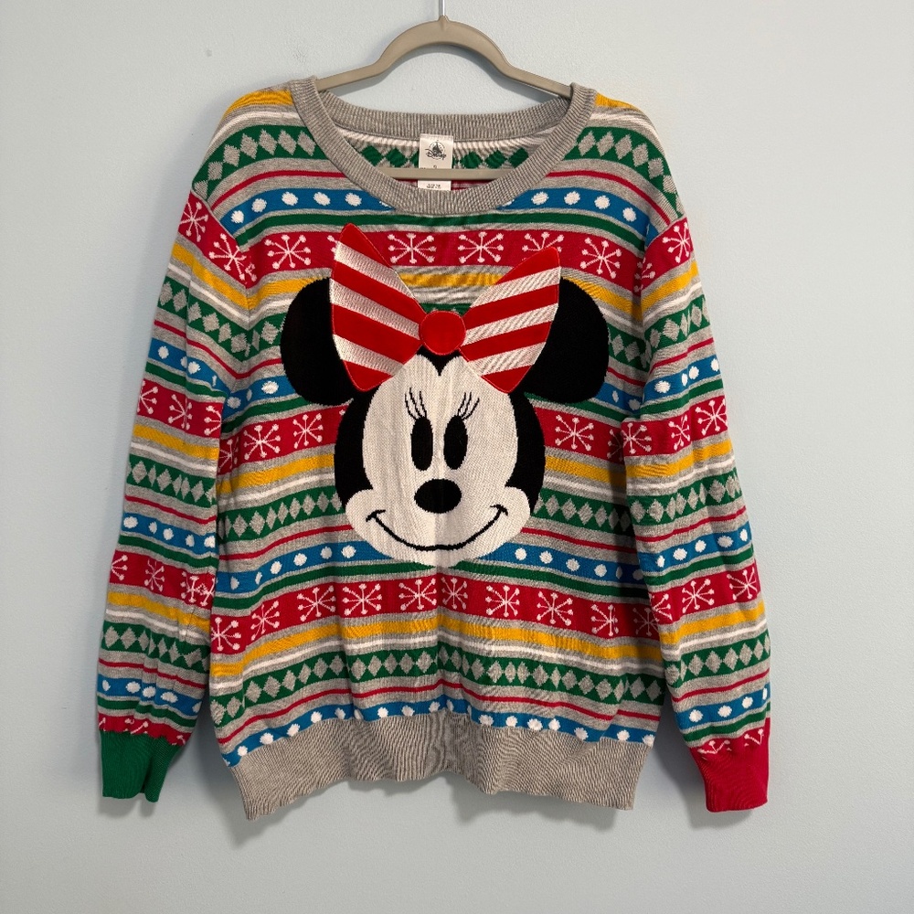 Disney Store Minnie Mouse Holiday Sweater Womens‎ Size XL